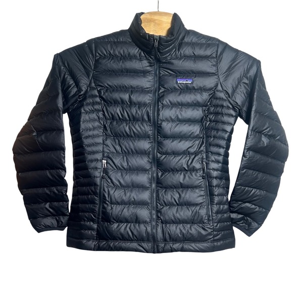 Jackets & Blazers - Patagonia Womens Medium Down Sweater Jacket Black Puffer Full Zip